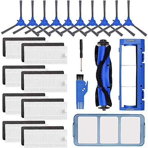 Ersatzteil-Zubehör-Set für Eufy RoboVac 11S, 15C, 30, 30C, 12, 35C Staubsaugerfilter, 10 Seitenbürsten, 8 Filter, 1 Vorfilter, 1 Rollbürstenschutz
