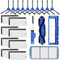 Ersatzteil-Zubehör-Set für Eufy RoboVac 11S, 15C, 30, 30C, 12, 35C Staubsaugerfilter, 10 Seitenbürsten, 8 Filter, 1 Vorfilter, 1 Rollbürstenschutz