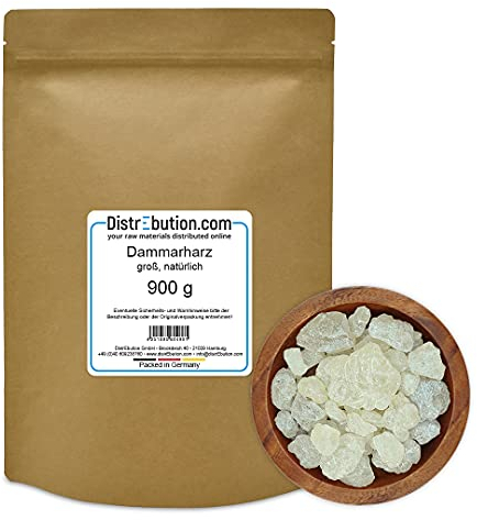 900 g Dammar Harz für Räucherwerk, Duftet angenehm zitronig und wirkt belebend, natürlich & naturrein, Ideal zum Räuchern
