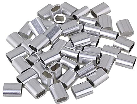 Tre emme Morsetto in alluminio fermaglio per cavo filo nylon stendibiancheria (20) Argento