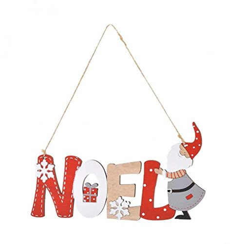 Ruluti 1 Stück Santa Brief Hanf Seil Hängende Tür Fenster Weihnachtsbaum Holz Anhänger Weihnachten Ornamente Home Shop Dekoration