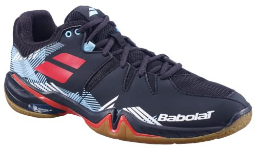 Babolat Shadow Spirit M, Herren Badmintonschuhe, Outdoor, Farbe Schwarz, Größe 37.5, Black/Tomato Red, EU