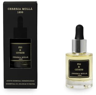 Cereria Molla 1899 | Ätherisches Öl Fig & Citrus | Glasflasche mit Tropfer, zarter Duft, perfekt für Diffusoren und Brenner | Premium | 30 ml