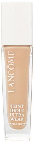 Lancôme Teint Idole Ultra Wear Care & Glow Foundation 105W, feuchtigkeitsspendende Foundation in Beige mit natürlichem Glow-Finish, bis zu 24h Halt, geeignet für alle Hauttypen, 30ml