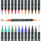 Ohuhu Metallic Marker Stifte 24 Farben, Zwei Spitzen (Pinsel & Feine) Shimmer Markers auf Wasserbasis für schwarzes weißes Papier Glas Rock Card Making Scrapbook Osterei Halloween Kürbis Keramik DIY