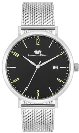 Rhodenwald & Söhne Herren Uhr analog Quarz mit Edelstahl Armband Silber 10010428
