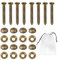 DAZZLUXE 8 capuchons esthétiques, 8 vis autotaraudeuses, 1 sac de rangement vide, vis décoratives, vis autotaraudeuses, vis en laiton, capuchons en laiton