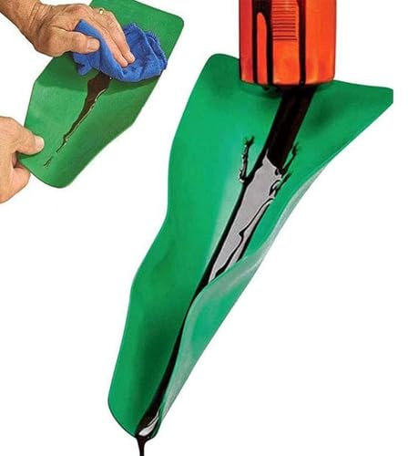 Entonnoir flexible pliable - Outil de drainage - 37 x 17 cm - Entonnoir de remplissage d'huile verte - Outil de vidange flexible pour voitures, camions, motos, voitures (50 x 20 cm)