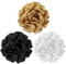 Mecool Taglio di capelli grande rosa spilla fiore fiore testa clip capelli ragazza accessori festa di nozze 3 pezzi (bianco/oro/nero)