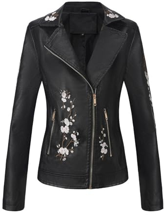 Luadnysin Giacca in Pelle Donna Giacchino Corto Bomber Leggera Eleganti Giubbotto Jacket Oversize Giubbino Corta Leggero di Giacchetto Curvy Elegante Ecopelle Primaverile