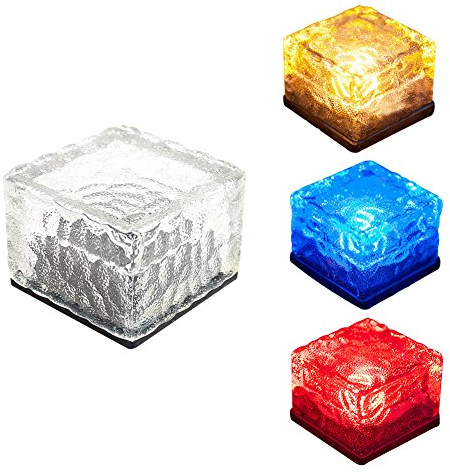 cuzile solarbetrieben Eis Rocks Licht-Weg und Garten Lampe Solarleuchten Dekoration (Set von 2 Cool weiß)