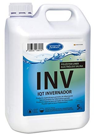 Tamar Invernador Poliester/Liner Electrólisis Salina Piscinas, Invernaje y conservación, sin Sulfato de Cobre, alguicida, 5 litros.