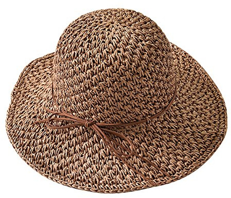 Frauen Strohhut Damen Sonnenhut Atmungsaktiv Sommerhut Sonnencreme Anglerhut Outdoor Hut Faltbar Fischerhut Sommer Anti-UV elegant Strandhut für Wandern Camping Tourismus Khaki/Beige