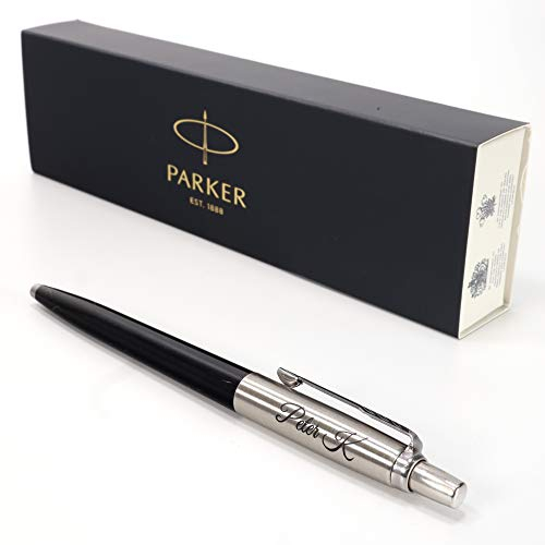 Personalisierter Parker Jotter Kugelschreiber Stift + Geschenkbox | Schaffen Sie ein ganz einzigartiges Geschenk | Lasergravur - Schwarz