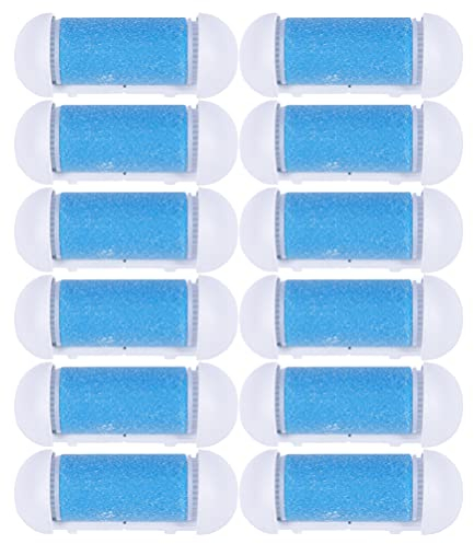 Lurrose 12pcs Foot File Replacement Roller Coarse Roller Refill Heads for Electronic Remover Pedicure File Tool Blue