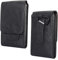 Sac de Ceinture Cuir pour Téléphone Portable, Pochette Smartphone Ceinture Homme Noir, Vertical Petite Sac Banane Portefeuille Téléphone Sac de Taille Sac Randonnée avec Boucle Crochet Ceinture Clip