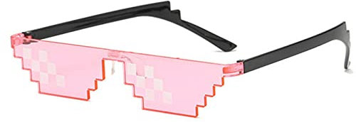 JIMINISO 8 Bit Life Sonnenbrille Pixelated Männer Frauen Marke Party Brille Mosaik UV400 Vintage Eyewear Unisex Geschenk Spielzeug Brille