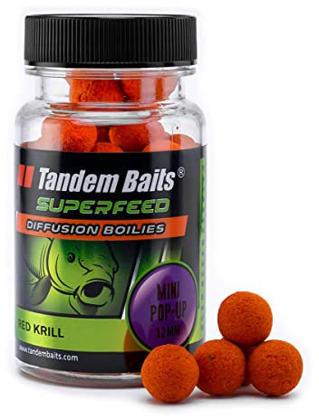 Tandem Baits SuperFeed Diffusion Mini Pop-Up Red Krill Karpfen-Pop-Ups, Karpfen Angeln ohne Mühe, Köder zum Große-Fische-Angeln, Karpfenzubehör für Profis & Hobby-Angler 12 mm 30 g