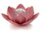 Auraglow Solar Powered Garden Metal & Glass Water Lily Lotus Flower LED Light Lantern Outdoor Table Lamp - Brick Red