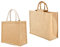 Csirnto Borsa Juta 2 Pezzi Borsa per la Spesa Portatile, Borsa Juta con Manici Bambù e Manici Bianco, Borsa Juta da Rivestire, Naturale Borsa Juta Shopping Bag Borsa Spiaggia