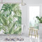 WONGS BEDDING Tenda da doccia 180 x 200 cm, verde, con foglie di banana, per il bagno, anti-muffa, impermeabile, con 12 ganci per tende
