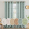 MIULEE Gardinen Vorhänge mit ösen Voile Vorhang kurz Modern Leinenoptik Halbtransparent Ösenvorhang für Wohnzimmer Kinderzimmer Raumteiler 2er Set Blau 260x140 cm