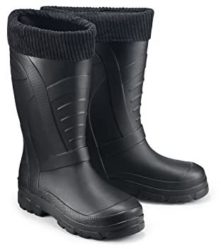 ESTRO Stivali Gomma Uomo Invernali - Stivali Pioggia Uomo Stivali da Giardino Uomo Stivali di Gomma Uomo Stivali Giardinaggio Uomo A19 (41/42 EU, Nero)