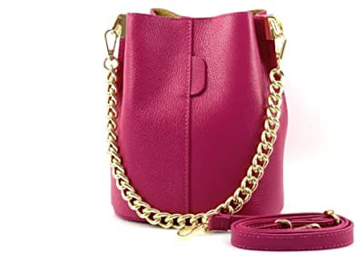 Superflybags Donna Borsa a Secchiello in vera Pelle Modello KIM 24x20x14made in Italy