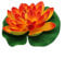 Künstliche Lilie, Orange, 18 cm, künstliche Seerose, Lotusblume, schwimmende Lotusblume, Teich, Aquarium, Dekoration, mehrfarbig