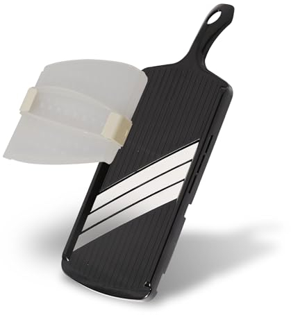 KAKUSEE Tri-Klingen-Mandoline, Gemüsehobel mit Fingerschutz – Müheloses Präzisionsschneiden & sichere Aufbewahrung – Made in Japan