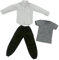 harayaa 3 Stück 1/6 männliche Kleidung Anzug Hosen Hemden Cosplay Dress Up DIY Puppe voller Anzug für 12 Zoll Action-Figur, Weiß
