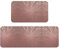 Lot de 2 grands tapis de cuisine confortables avec impression or rose rose