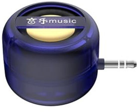 veorly Portable Mini Speaker Universal 3.5mm Sound Box Mobile Phone Speaker Amplifier External Wired Speakers Transparent Blue