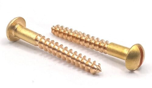 Holzschrauben Halbrundkopf mit Schlitz DIN 96 - Messing natur (Ø 4 mm x 20, 200 Stück)