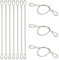 PATIKIL 10 Pcs Dia. 2mm Stainless Safety Cable, 8 Length Steel Security Ropes with Double Loops Braided Wire Rope Cables for Stage Light Outdoor Gate Luggage Lock Yard Lighting