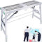 L180cm/70.9in,Andamio Plegable portátil con Plataforma de Trabajo de Altura AjustableMultiusos Portátil Plataforma de Trabajo de Carga de 400kg Banco Altura Ajustable