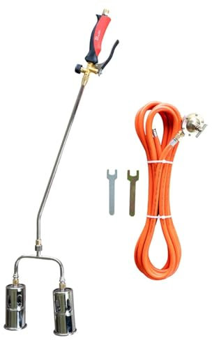 INTEC - Désherbeur thermique à gaz 2 Bruleurs Ø 60 mm Turbo Détendeur gaz 4.0 bar Tuyau 5m INTEC