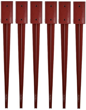 Unibos | 6X Heavy Duty Drive Down Fence Post Anchor Spike Grip Holder - 75mm X 75mm
