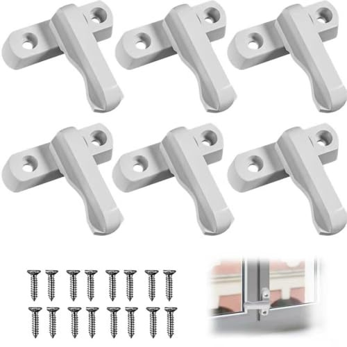 8 Sets Sash Jammers for Upvc Doors Sash Window Security Locks with 16 Screws Window Locks Latches for Upvc Windows Wooden Windows