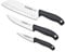 3 Claveles 28006 Set Cuchillos, Verduras 9cm + Cocina 13,5cm + Santoku 18cm, línea EVO, Acero, Plata