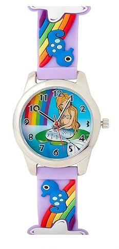 Kinder-Armbanduhr mit Meerjungfrau-Motiv, für Mädchen, Kinder, Zifferblatt (BK001)