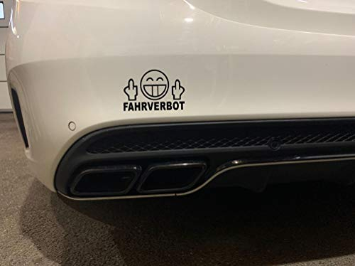 Dinger-Design Aufkleber Fuck You Fahrverbot Greta Autoaufkleber Tuning Umweltzone Sticker (schwarz)