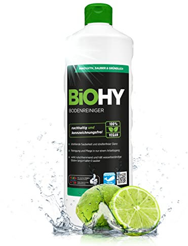 BiOHY Limpiador de suelo (1 botella de 1 litro) | Concentrado para todos los aparatos de limpieza y todos los suelos duros (Bodenreiniger)