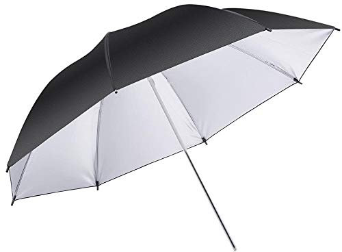 43 Photo Studio Black Silver Reflective Umbrella Photography Umbrella, Ideal for Portraiture Product Object General Photography Video Lighting