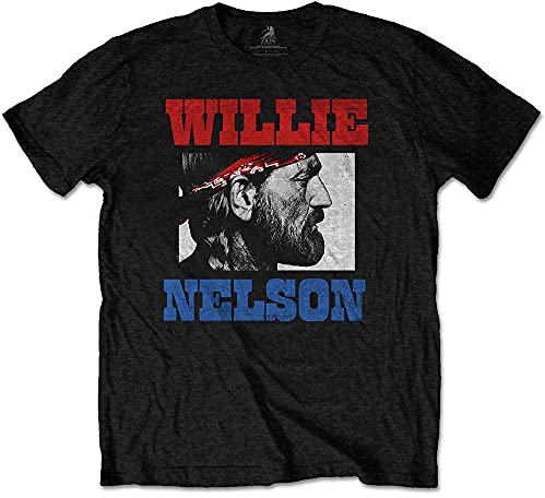 Willie Nelson T-Shirt Stare Logo Neu Offiziell Herren Schwarz Größe M