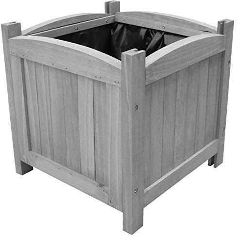 Tidyard Lits surélevés de Jardin, Pot à Fleurs, Bac à Fleurs Jardinière en Bois de Sapin Massif 2 pcs 30x30x30 cm