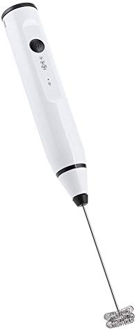 Montalatte ricaricabile, frullatore elettrico a 3 velocità, mini frullatore per frullare le uova, utensili da cucina per la casa, bar e ristorante(bianco)