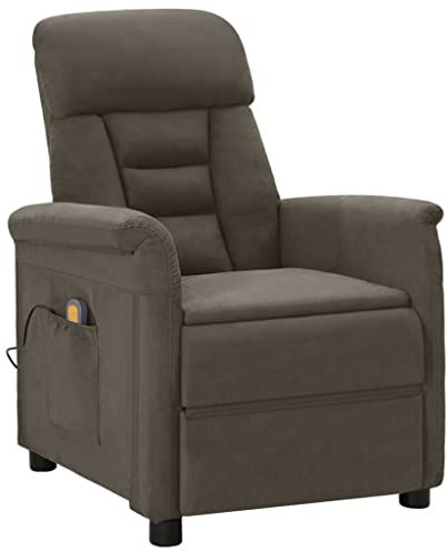 Massagesessel Dunkelgrau Wildleder-Optik