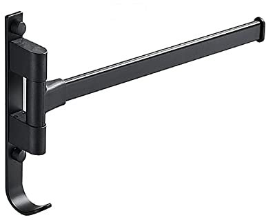 XQIGI Porte-serviettes pivotant à 1 bras avec fixation murale rotative à 180 °, en alliage d'aluminium, gain de place pour cuisine/salle de bain (1 bras, noir)