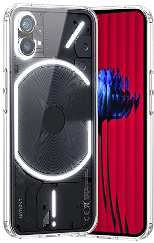 HidWee Clear Case Kompatibel mit Nothing Phone (1) Hülle, PC + TPU Hybrid Technologie Hardcase, Stoßfester Schutzhülle, Vergilbungsfrei, Kristallklar Handyhülle für Nothing Phone 1 (Transparent)